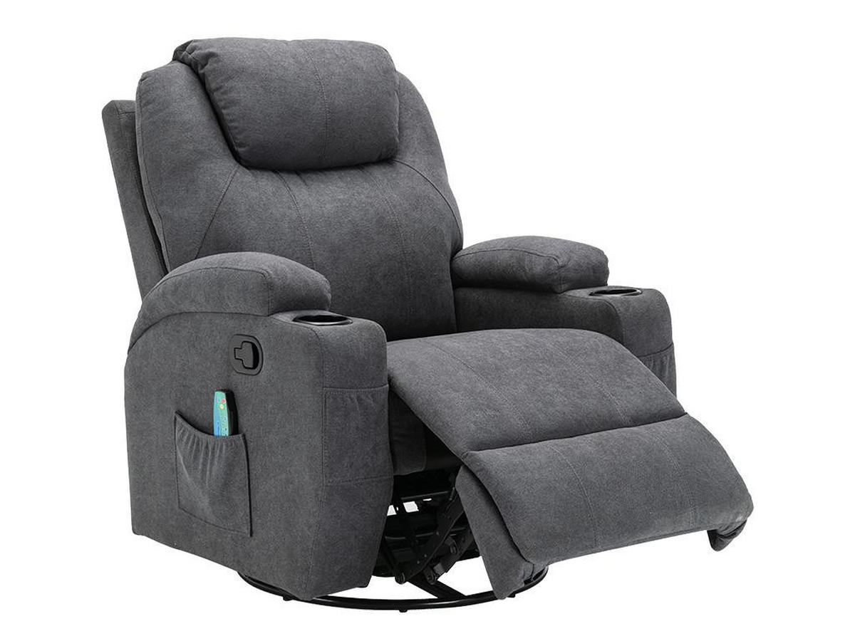 MASSAGESESSEL - Stoff - Grau - SILVANO - Grau, Textil (95/105/82cm) - Vente-Unique