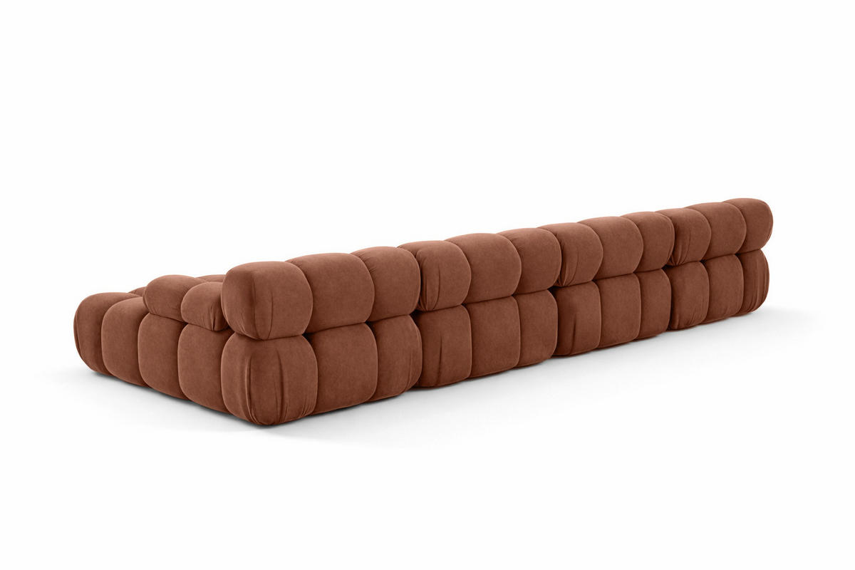 ECKSOFA U-Form XL, Stoff Velours Salvador, Dunkelbraun, Selia U XL - Dunkelbraun, Holz (380/70/160cm) - Kaiser Möbel