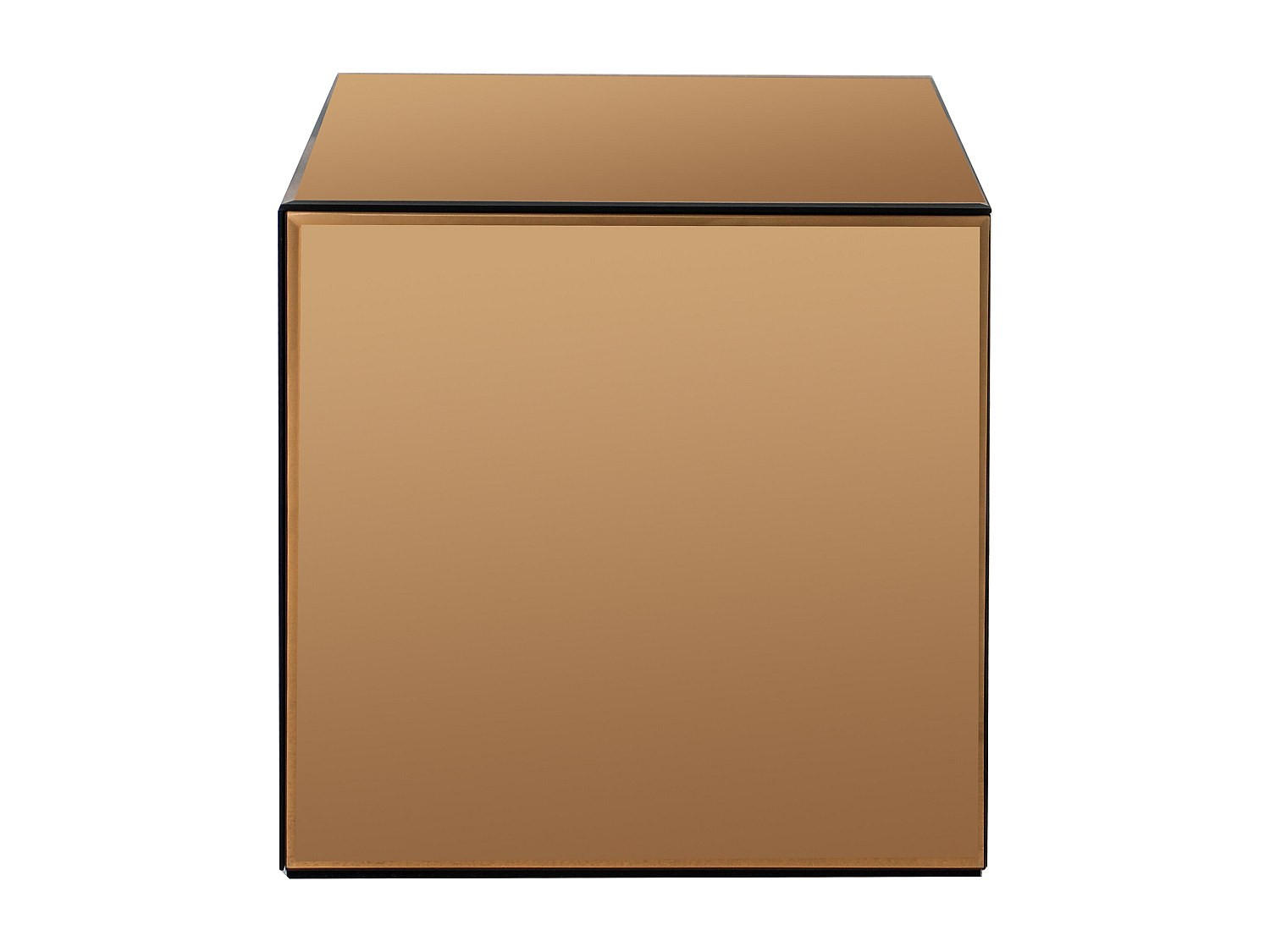BEISTELLTISCH - 35 x 35 - glas - braun Cubix - Braun, Glas (35/35/35cm) - Vente-Unique