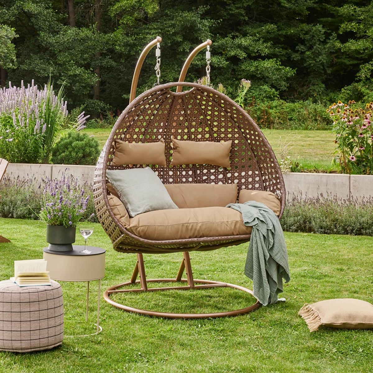 KISSEN TWIN - Braun - Braun, Kunststoff (41/45/105cm) - Home Deluxe
