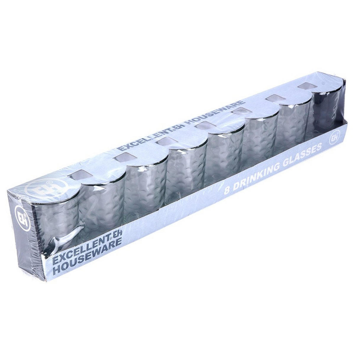 TRINKGLAS-SET Relief 8er-Pack transparent - Klar, Glas - Excellent Houseware