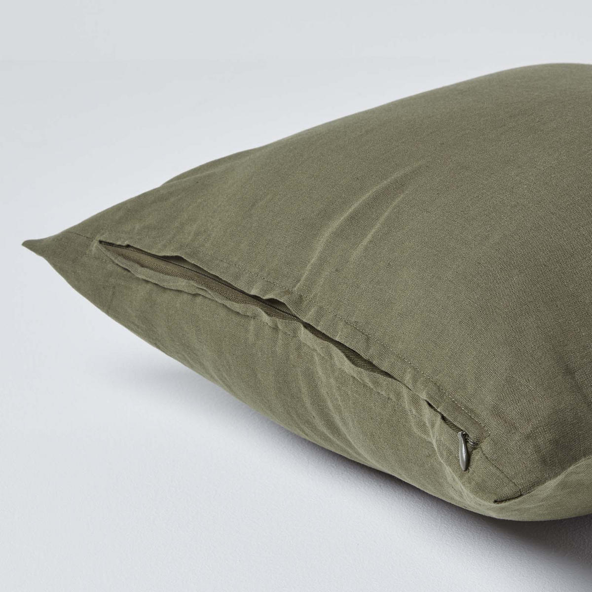 KISSENBEZUG Leinen - Olivgrün, Textil (60/60cm) - Homescapes
