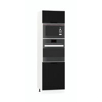MIKROWELLENUMBAUSCHRANK D60PK MVP/L - KENDRO - Stilvolles Küchenelement - Schwarz, Holz/Metall (60/213.3/56cm) - ROYAL24_MARKT