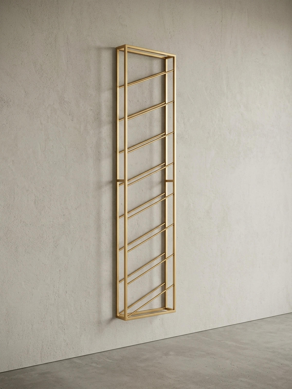 WEINREGAL STILVIN Eisen Pulverbeschichtet Wandmontage Handgefertigt, Gold 36x8x150 cm - Goldfarben, Metall (36/150/8cm) - KADIMA DESIGN