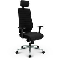 CHEFSESSEL V1301 Stoff Schwarz - ergonomisch, 150 kg belastbar, Sitzhöhe 51-63cm - Schwarz, Kunststoff/Textil (65/134/69cm) - Versee