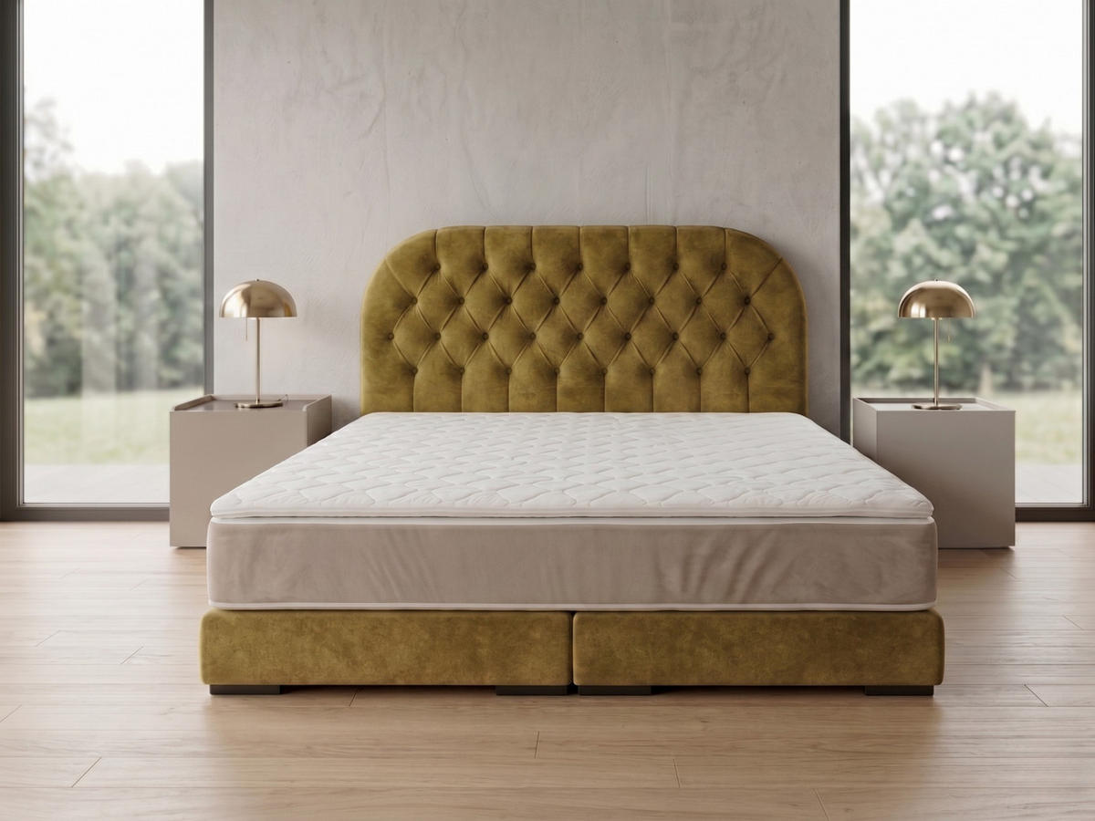 POLSTERBETT LEON4 100x 200 cm Farbe: Gelb - Gelb, Textil (100/200cm) - A&J MöbelLand