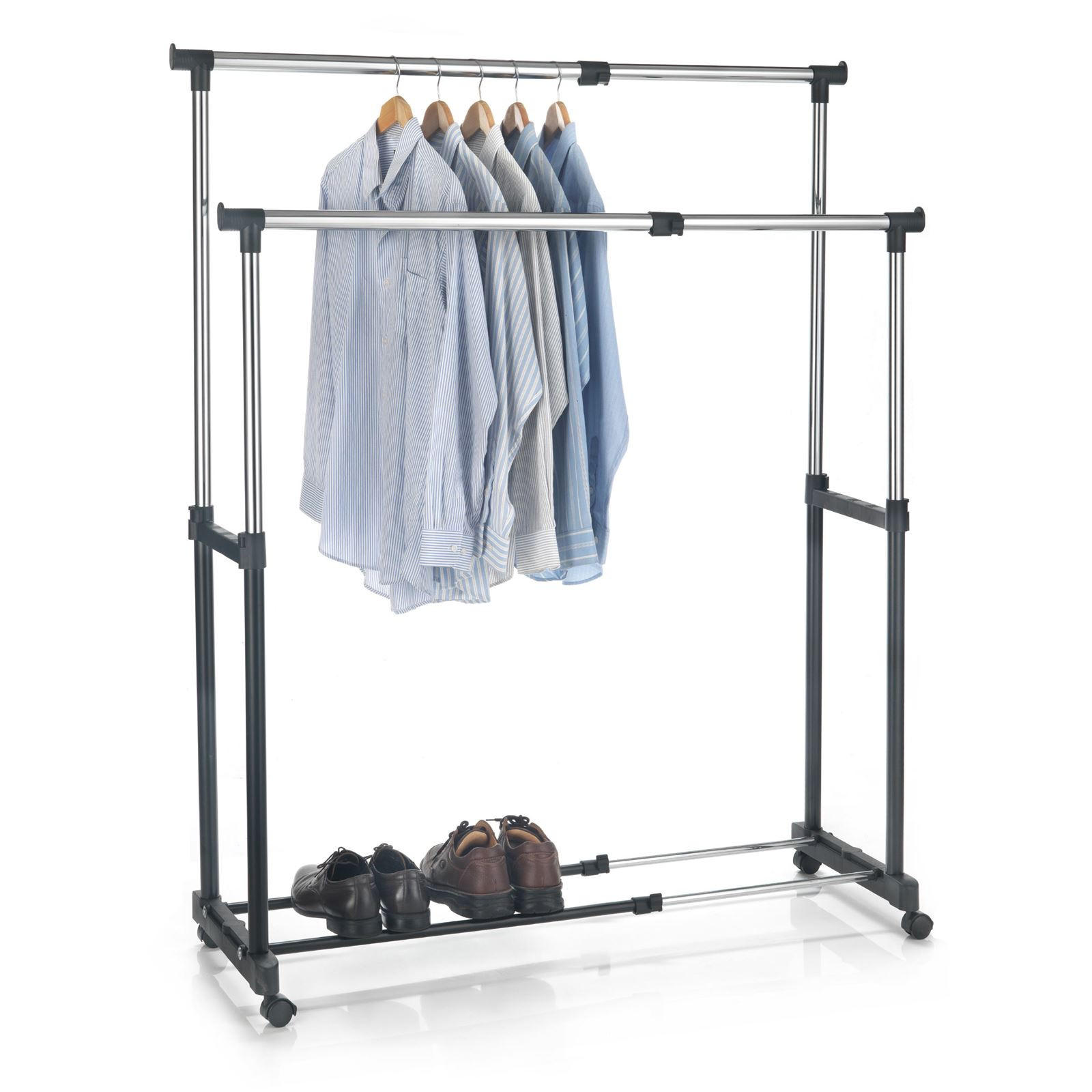 Idimex Garderobenwagen Schwarz 82x89x43 cm