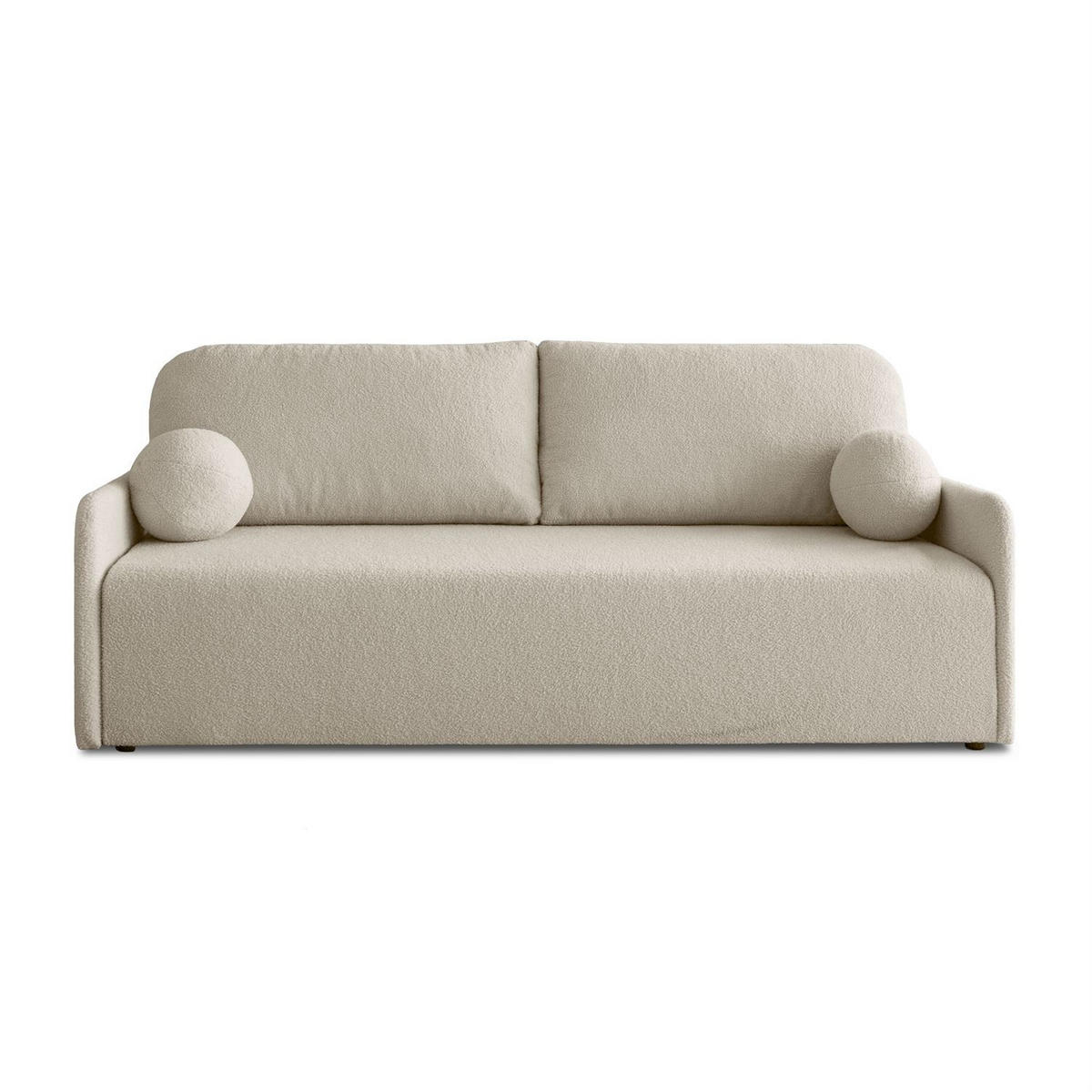 Schlafsofa CUDDLE mit Schlaffunktion und Bettkasten, Quelle 03 - Creme, Textil (207/90/90cm) - Lookway