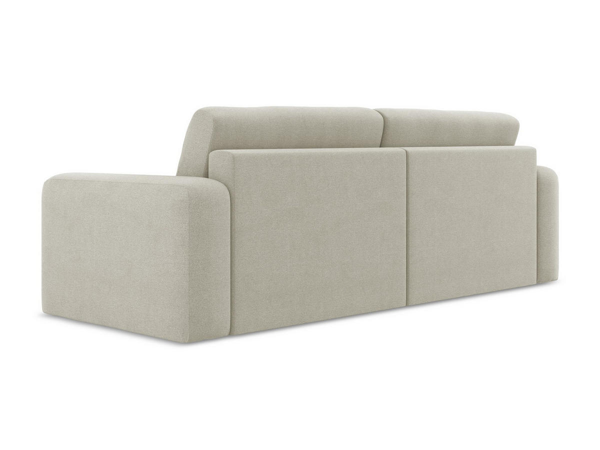 3-SITZER SOFA mit Schlaffunktion Strukturstoff Stoff Beige - Beige/Creme, Kunststoff/Textil (244/79/102cm) - Makamii