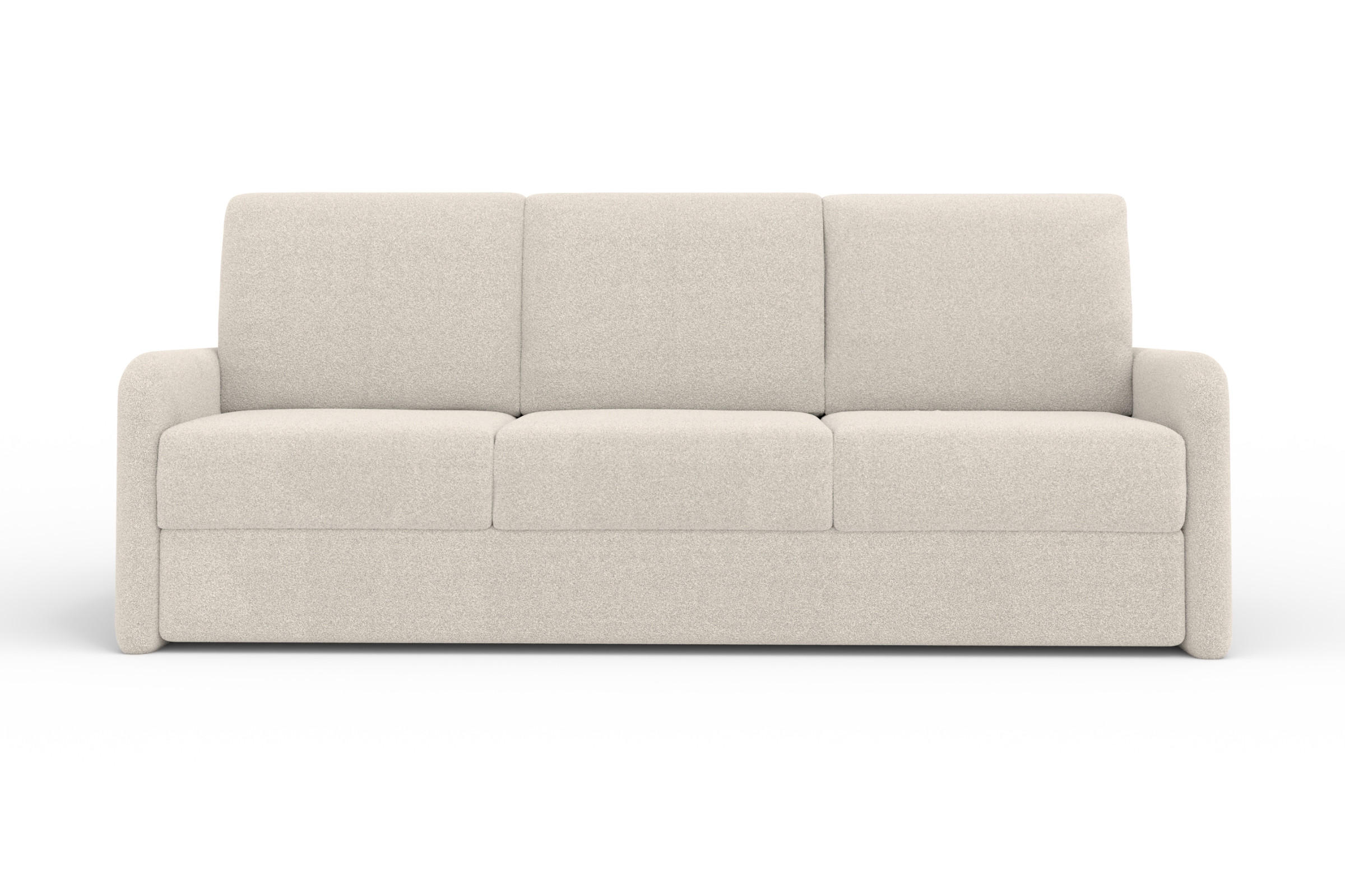 3-SITZER SOFA BIANCO 215 cm breit in Boucle Ecru - Ecru, Holzwerkstoff/Textil (215/90/92cm) - Deine Möbel 24