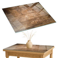 TISCHPLATTE 80x60 cm Der Aufbau von Holzbrettern - Dunkelbraun, Glas (0.4/80/60cm) - TULUP