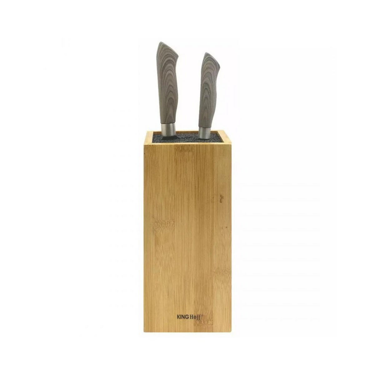 MESSERBLOCK Beige 23/10.5/23 cm KH1559 - Beige, Naturmaterialien (10.5/23/23cm) - Kinghoff 