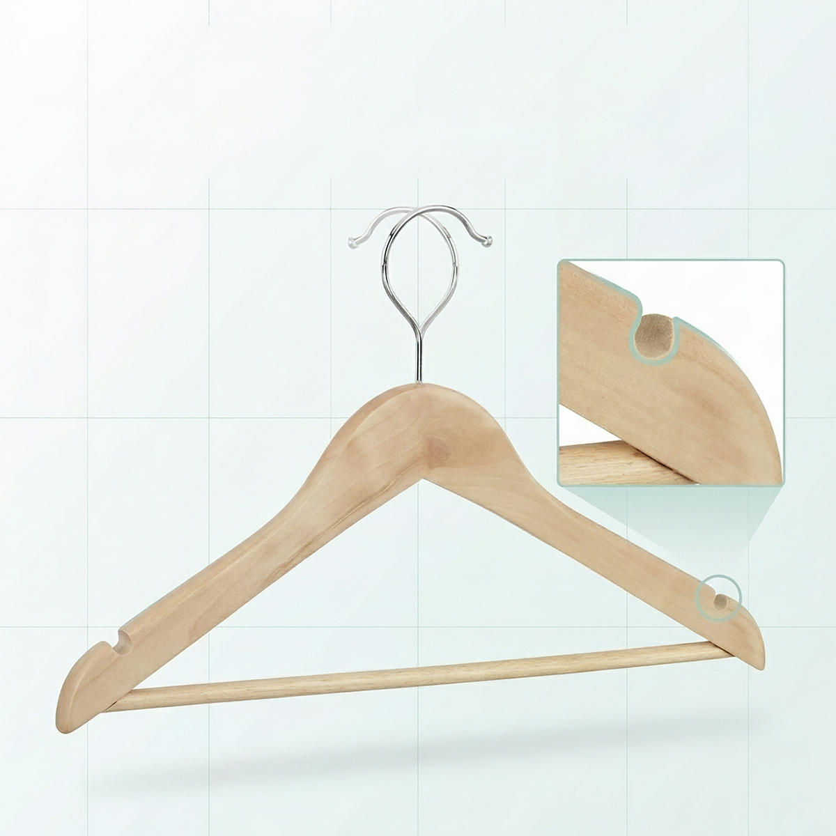 UMERASE Natural set-12 lemn arțar - maro deschis, lemn/metal (44.5/22.5/1.3cm) - Relaxdays