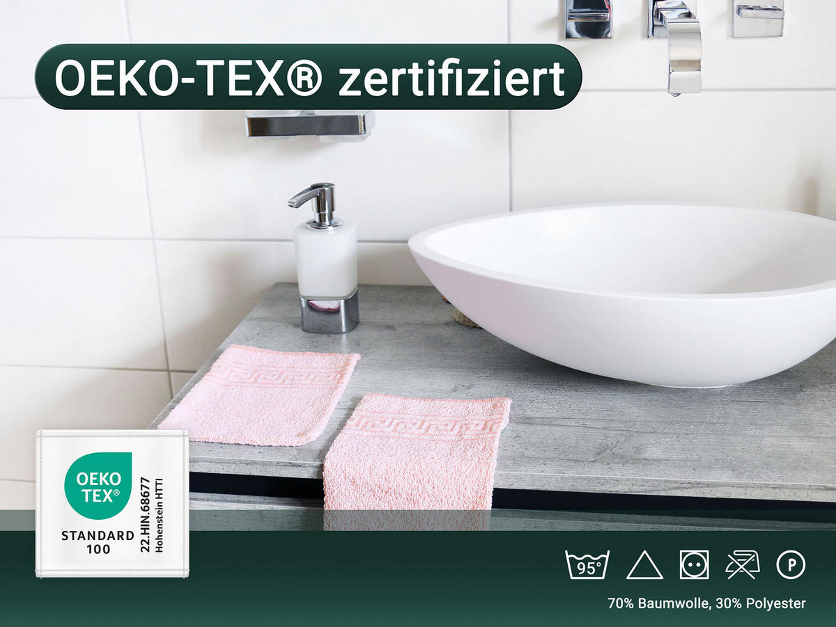 WASCHHANDSCHUH, 20er-Set, 16x22 cm, 70% Baumwolle, 30% Polyester, Rosa - Rosa, Textil (16/22cm) - Zollner