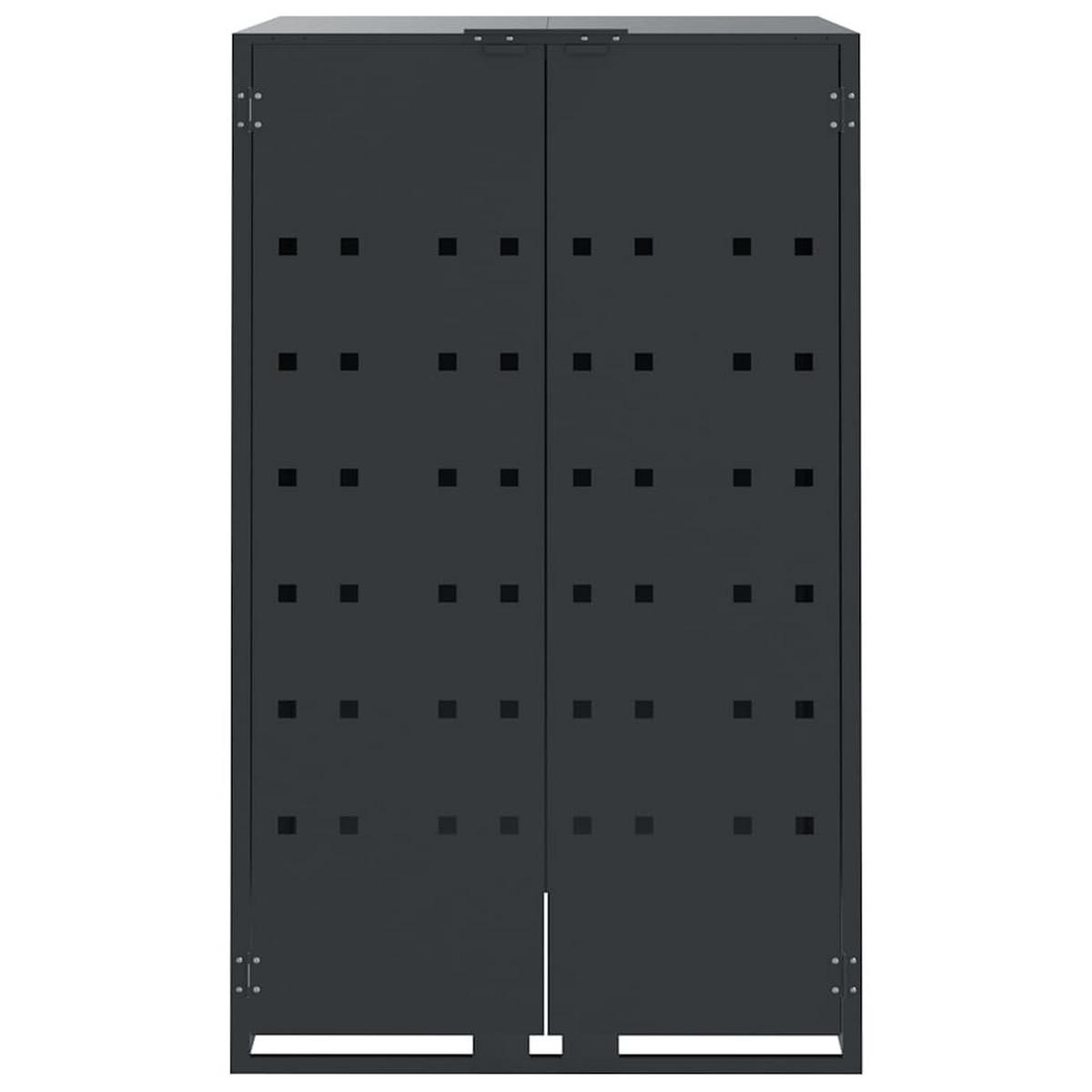MÜLLTONNENBOX Gorilo für 2 Tonnen Anthrazit 138x79x117 cm - Anthrazit, Metall (138/117/79cm) - DELUKE