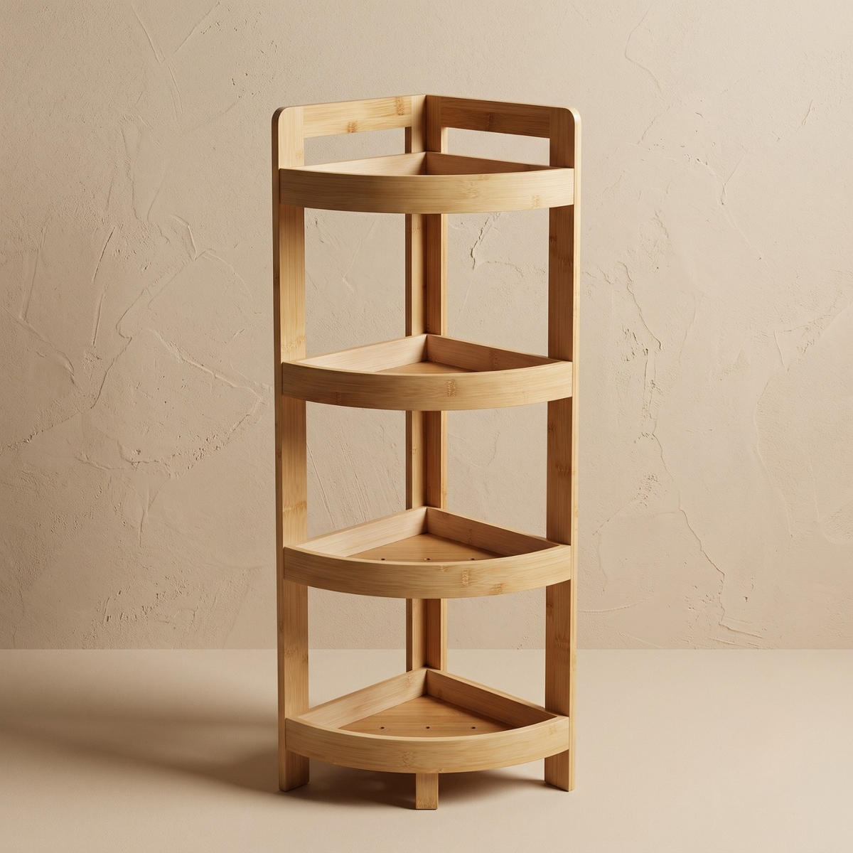 ECKREGAL aus Bambus für das Badezimmer 23/23/80 cm - Beige, Naturmaterialien (23/80/23cm) - NUXIO