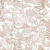 VLIESTAPETE Pilz-Folklore 1000x52cm - Pink, Papier/Kunststoff (52/1000cm) - Graham & Brown