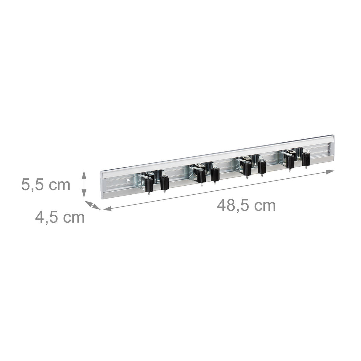 GERÄTEHALTER - Silberfarben, Metall (48.5/5.5/4.5cm) - Relaxdays