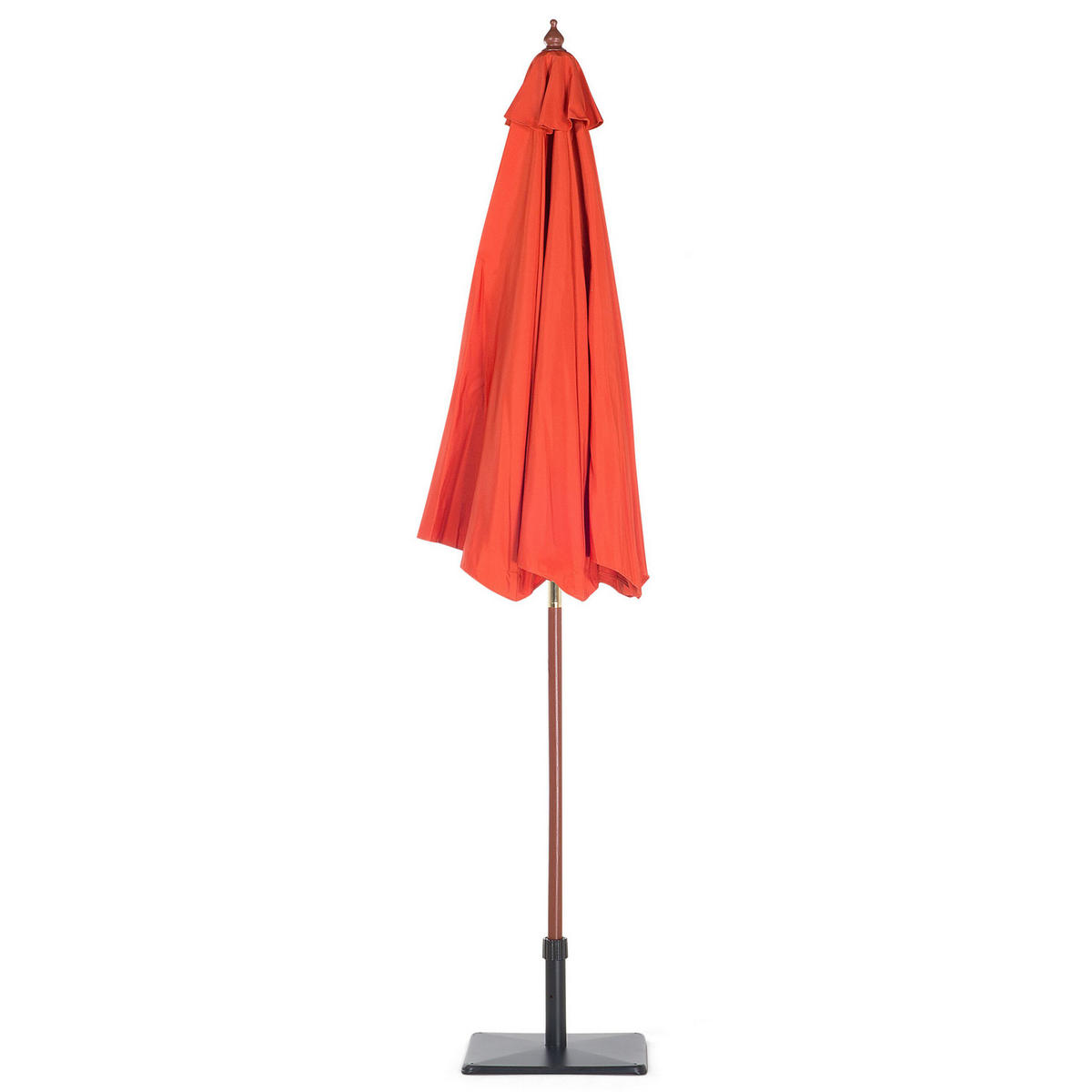 SONNENSCHIRM 270 cm rot Toscana - Dunkelbraun/Rot, Textil (270/270cm) - Beliani