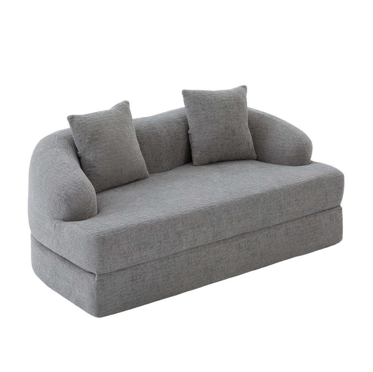 SCHLAFSOFA 157/84/65 cm aus Chenille mit Klappfunktion Hellgrau - Hellgrau, Textil (84/65/157cm) - Modenvie