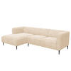 2,5-SITZER ECKSOFA mit Longchair - Beige/Schwarz, Textil/Metall (271/148cm) - home24