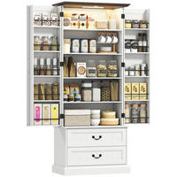 MEHRZWECKSCHRANK DE-11241 LED mit Sensor & verstellbaren Böden Weiß - Weiß, Holzwerkstoff (39.5/183/76cm) - ComfortXL