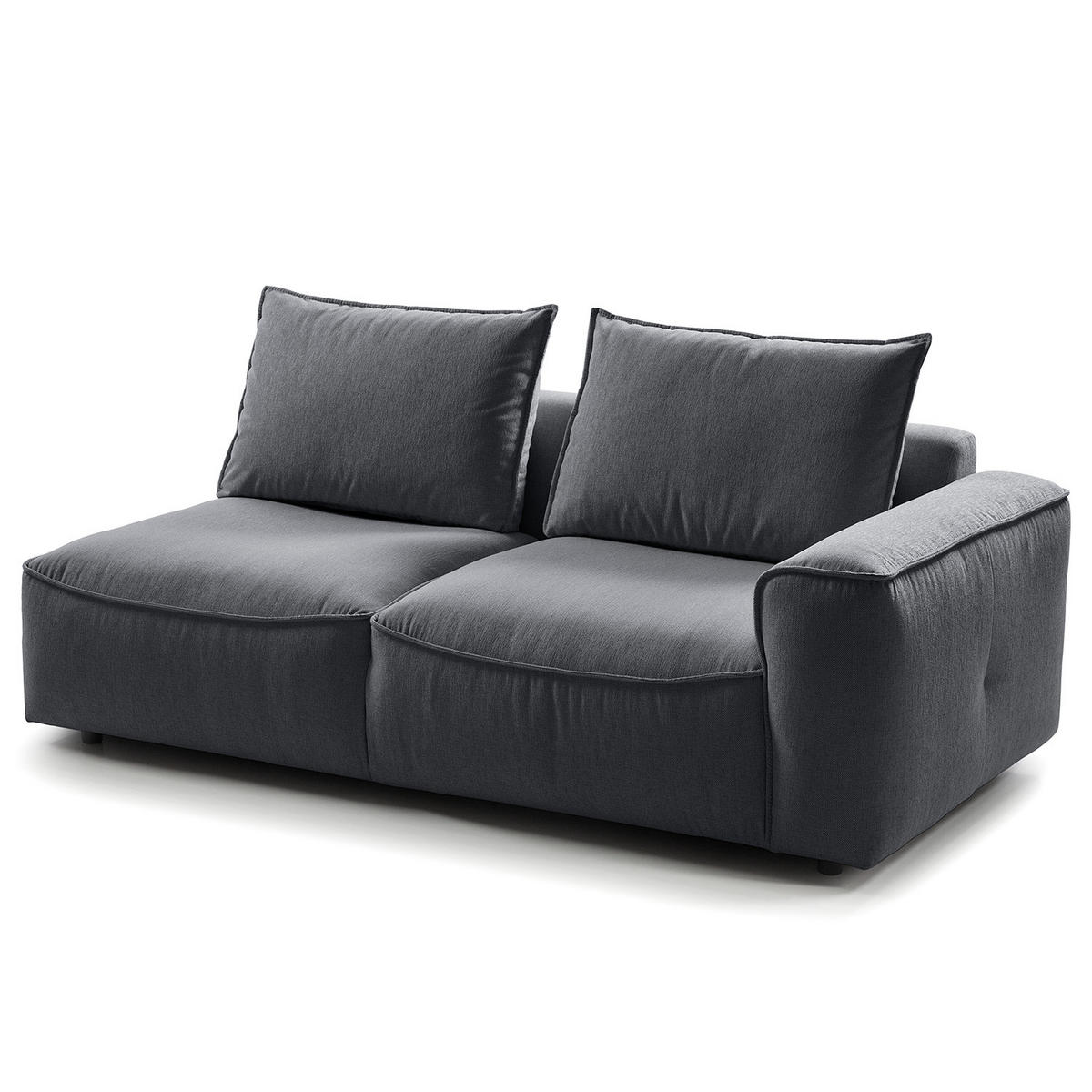 2,5-SITZER SOFA - modular - Schwarz/Grau, Kunststoff/Textil (184/82/99cm) - home24