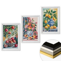 WANDBILDER 3er-Set - 40x60 cm Weißer Rahmen - Blumen und Früchte in Vasen - Weiß, Kunststoff (40/60cm) - ArtPrintCave