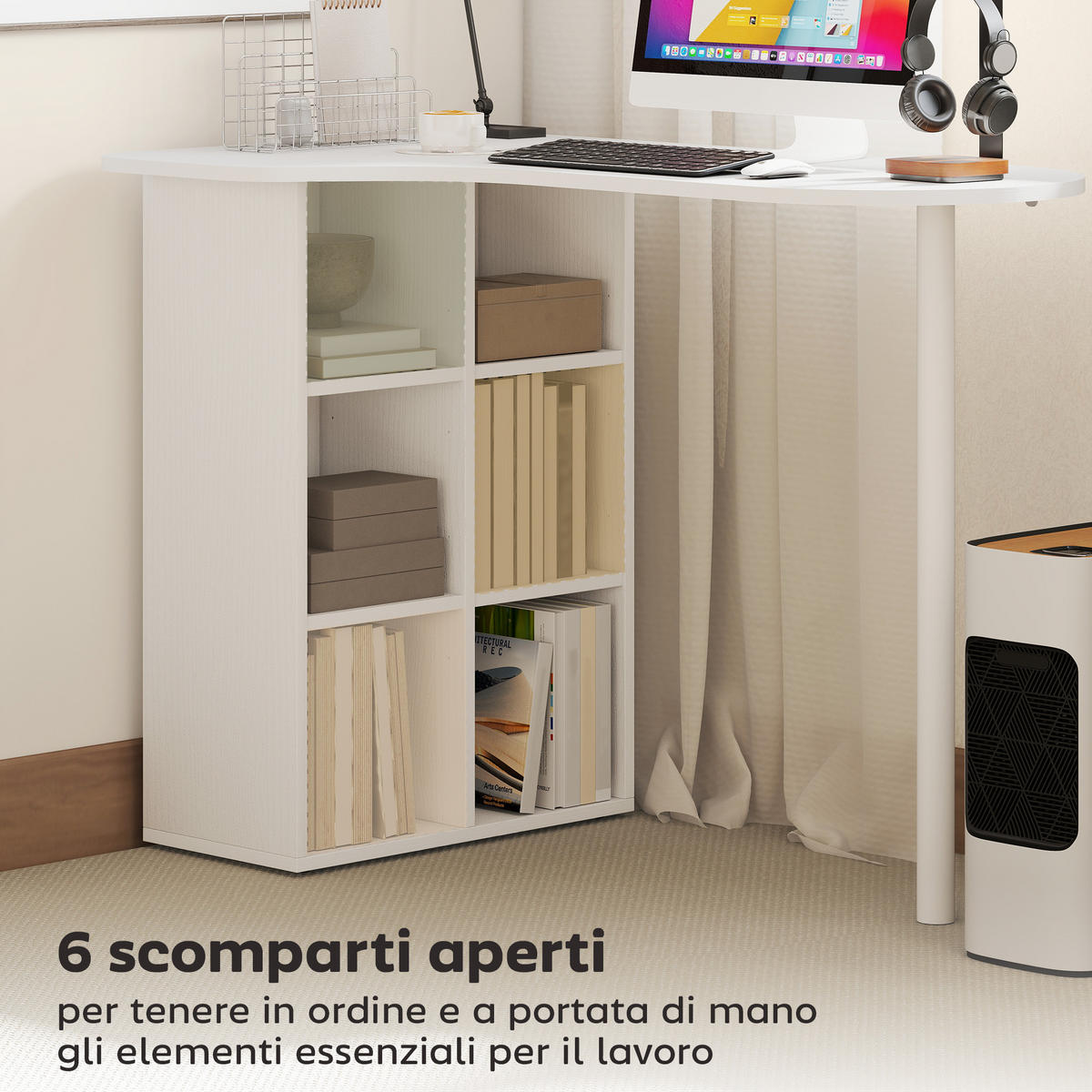 BÜROTISCH Weiß 1 Stück - Weiß, Holzwerkstoff (59/100/75.5cm) - GiPP