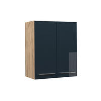 HÄNGESCHRANK Fame-Line Dunkelblau Hochglanz 60 cm - Honigeiche/Eiche Wotan, Holzwerkstoff (60/72/34.1cm) - Vicco