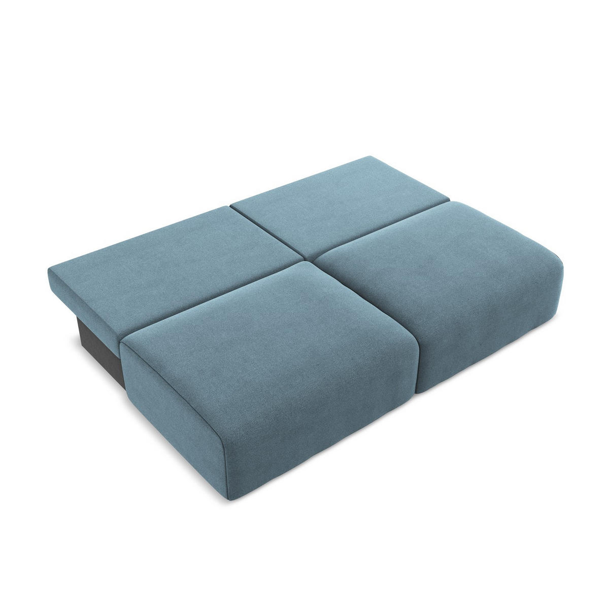 3-SITZER SOFA mit Schlaffunktion Strukturstoff Stoff Blau - Blau/Schwarz, Kunststoff/Textil (216/79/102cm) - LaMiaSofa