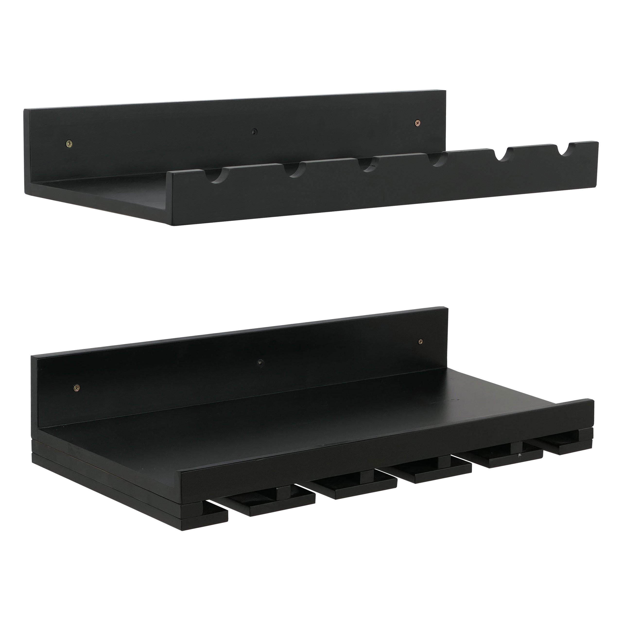 WEINREGAL Schwarz 2er-Set-Set - Schwarz, Holz (61/12/28cm) - MCW