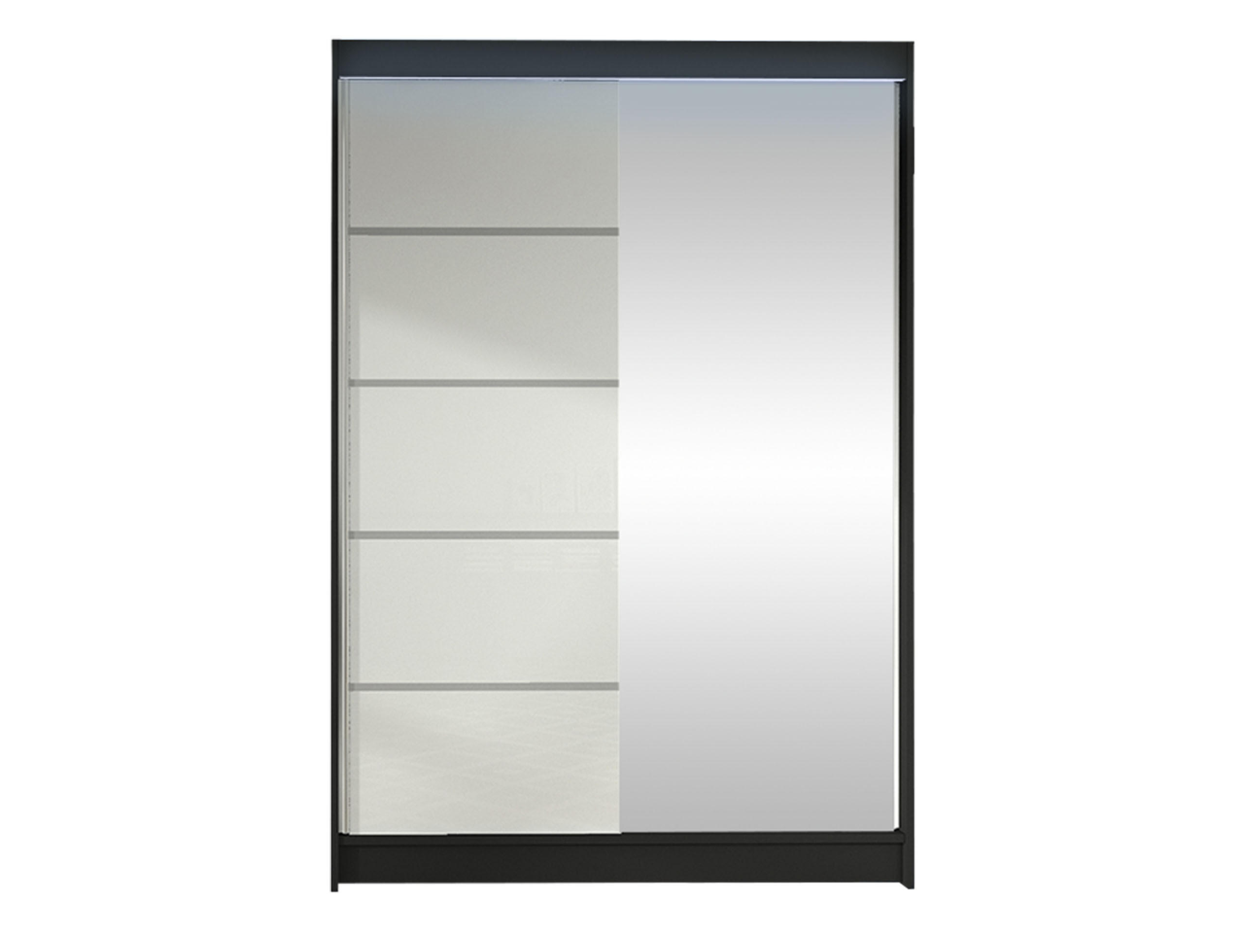 SCHWEBETÜRENSCHRANK Lino III mit RGB LED Beleuchtung - Schwarz/Weiß, Holzwerkstoff/Metall (120/200/58cm) - MIRJAN24