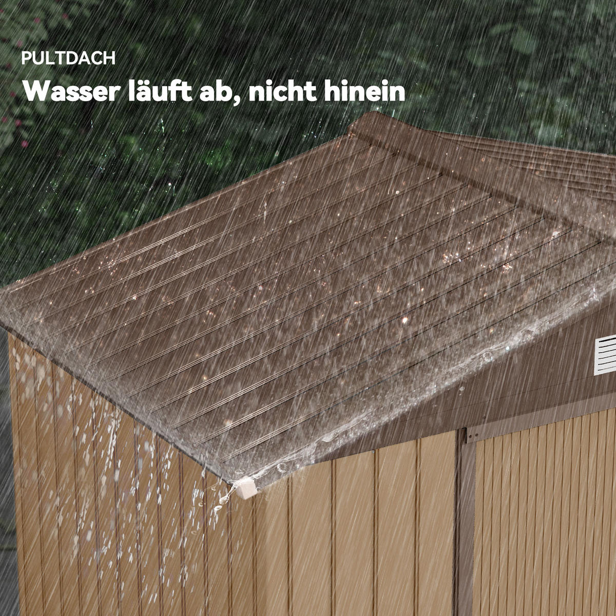 GERÄTEHAUS, Geräteschuppen, Schuppen mit Bodenrahmen, wetterfest, Stahl, Gelb - Gelb, Metall (130/185/213cm) - Outsunny