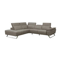 ECKSOFA Predator Echtleder Greige - Greige, Leder/Metall (230/270cm)