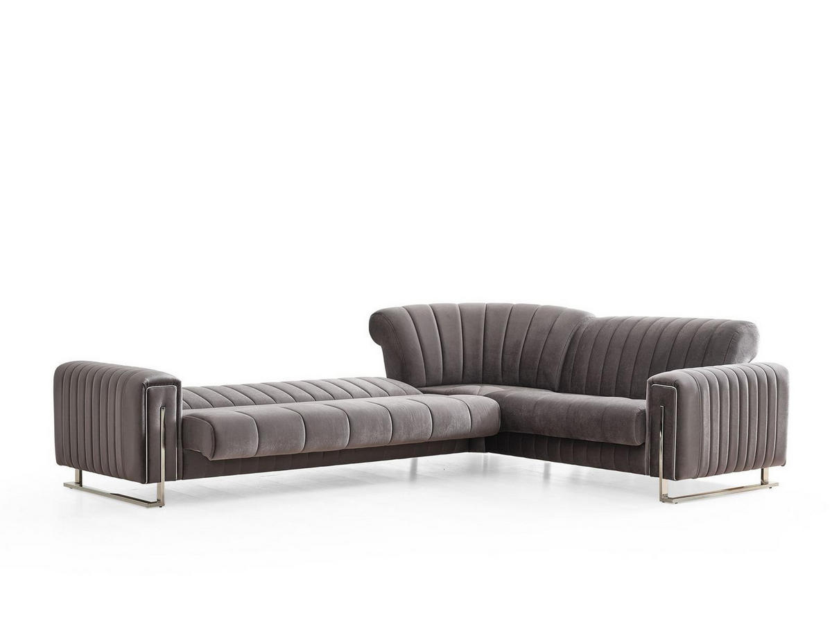 ECKSCHLAFSOFA Kochi Grau - Langer Schenkel Links - Grau, Holzwerkstoff/Kunststoff (315/245cm)