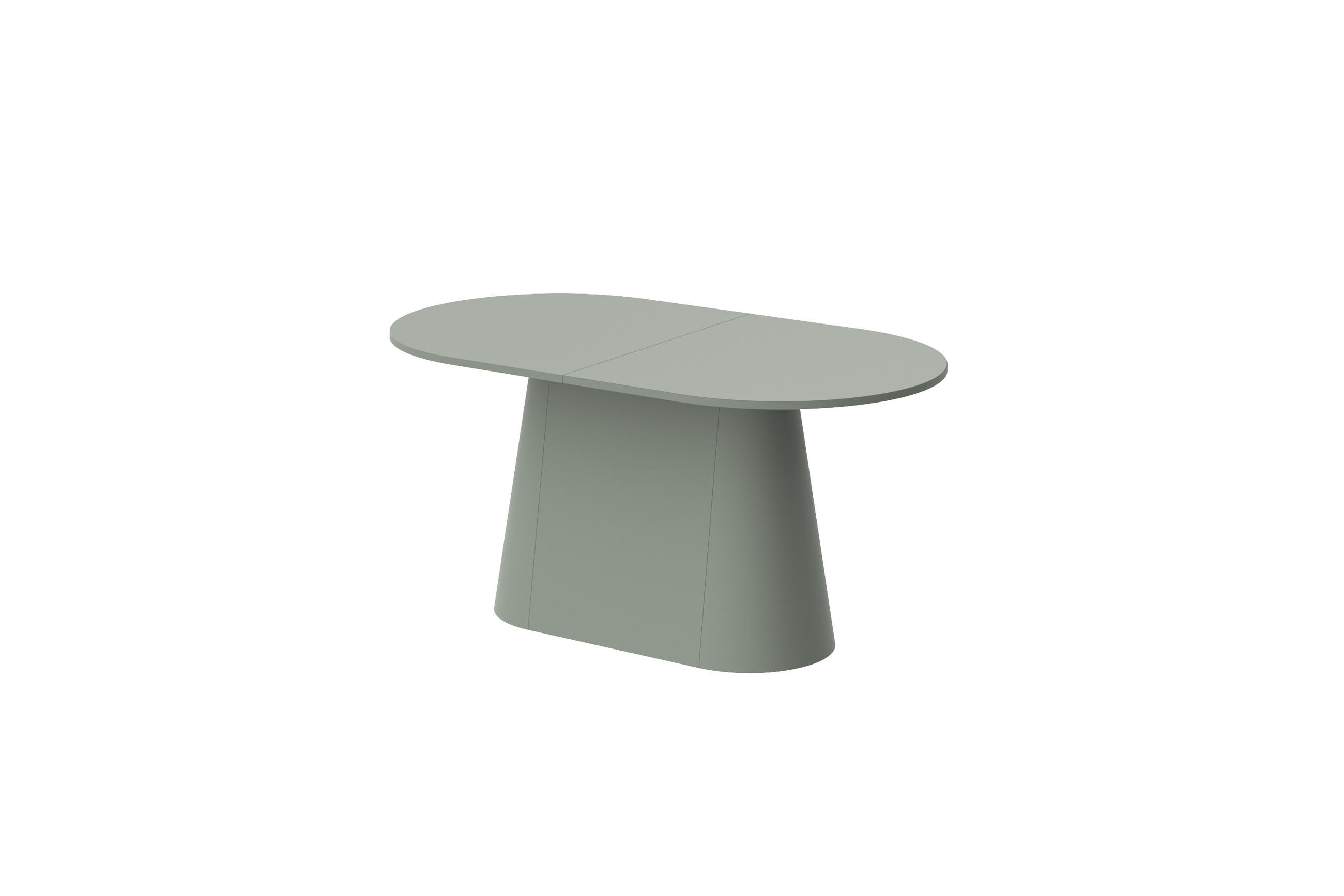 ESSTISCH oval Grün matt ausziehbar 160-206 cm - Dunkelgrün, Holzwerkstoff (89/160/75cm) - designimpex