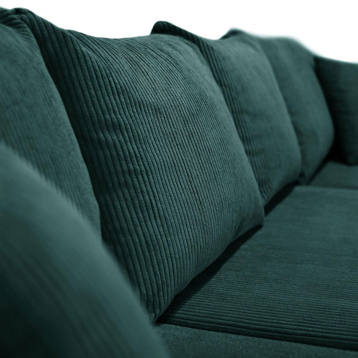 WOHNLANDSCHAFT LAVIO U mit Schlaffunktion und Bettkasten - Grün, Textil (348/93/188cm) - Lookway