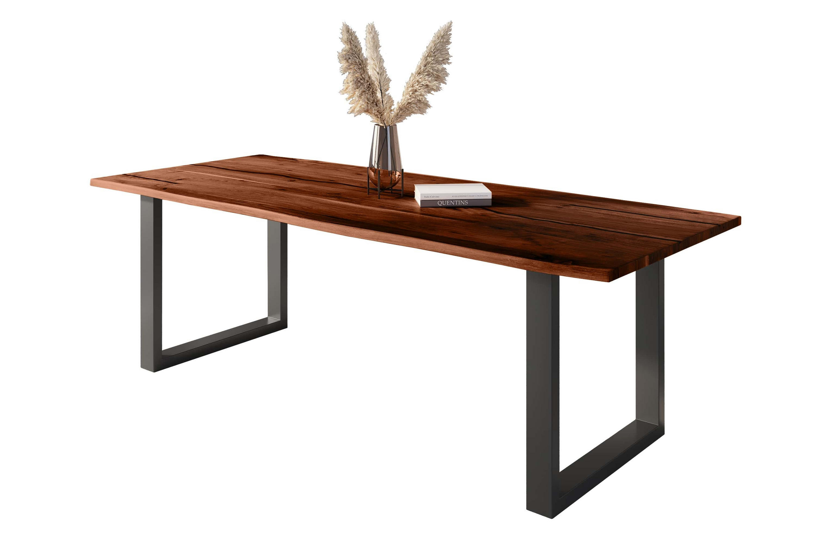 ESSTISCH POLLY - Schwarz/Braun, Holz/Metall (100/280/77cm) - SAM