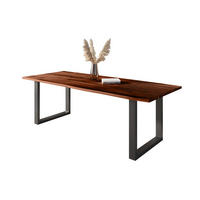 ESSTISCH POLLY - Schwarz/Braun, Holz/Metall (100/300/77cm) - SAM