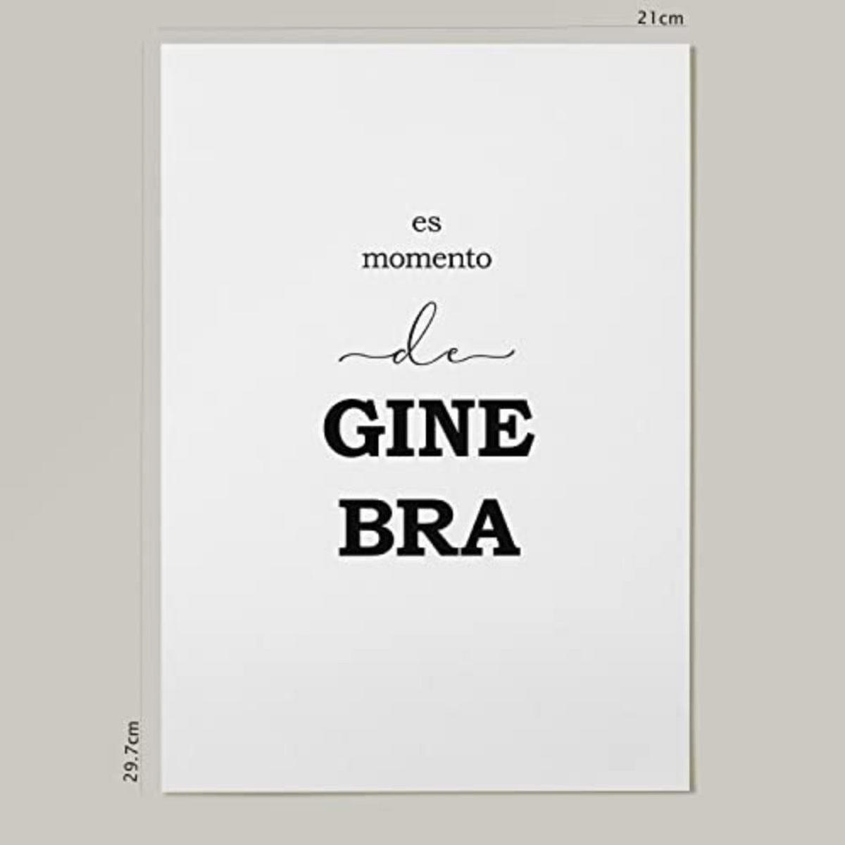 POSTER Set mit 4 Gin TypografieStil A4 Rahmenlos - Klar, Papier (29.7/3cm) - Nacnic