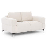 2-SITZER-SOFA Cardea in Bubble-Optik aus weichem Creme Strukturstoff mit hohem Sitzkomfort - Creme/Schwarz, Holz/Textil (154/80/97cm) - S-Style Möbel