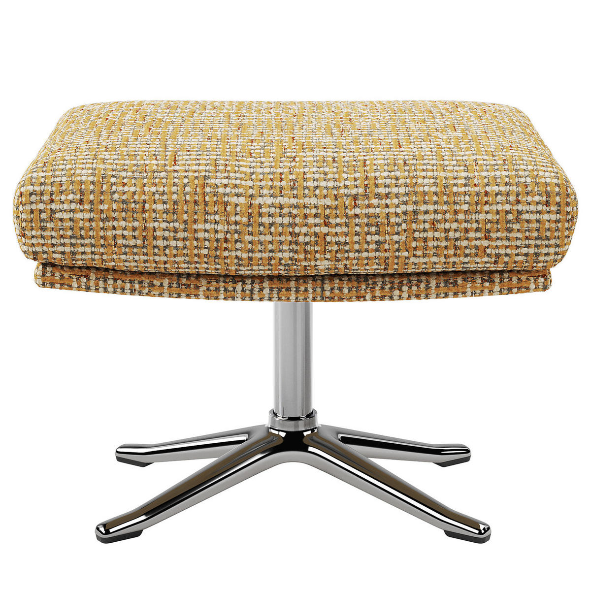 HOCKER mit Kreuzfuß - Chromfarben/Honig, Textil/Metall (54/41/41cm) - home24
