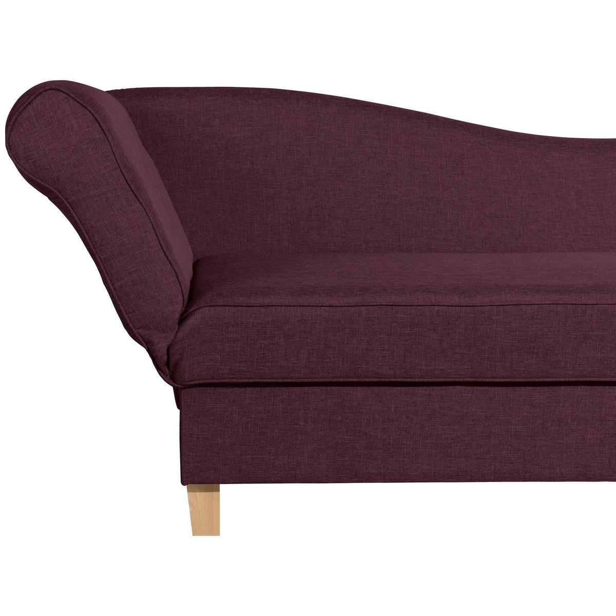 RECAMIERE mit Armteil links klappbar Katia Bezug Flachgewebe Buche natur / burgund - Rot, Kunststoff (190/82/88cm) - 58aufmkessel