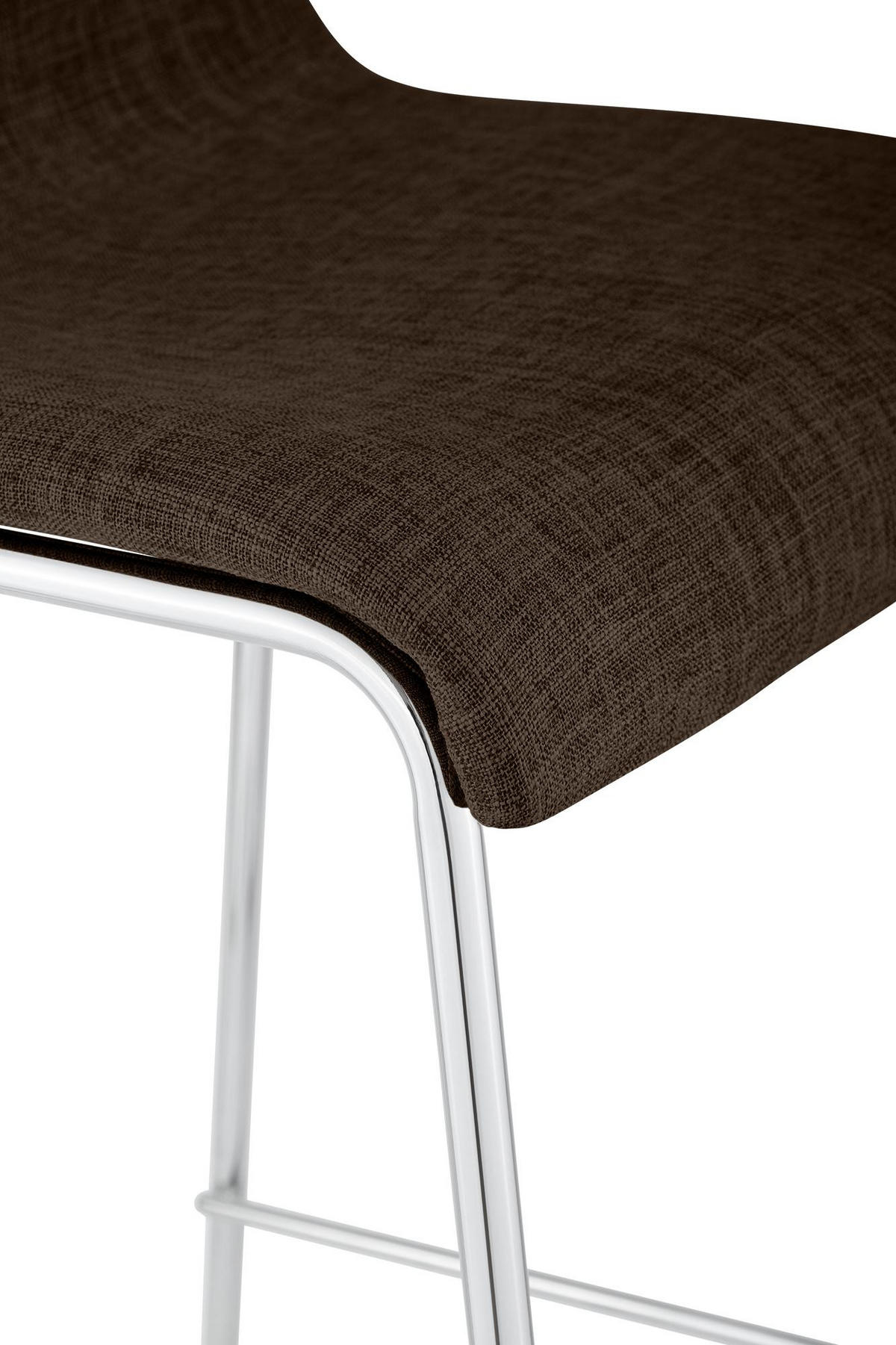 BARHOCKER Stoff Braun - Chromfarben/Braun, Textil/Metall (43/100/48cm) - CLP