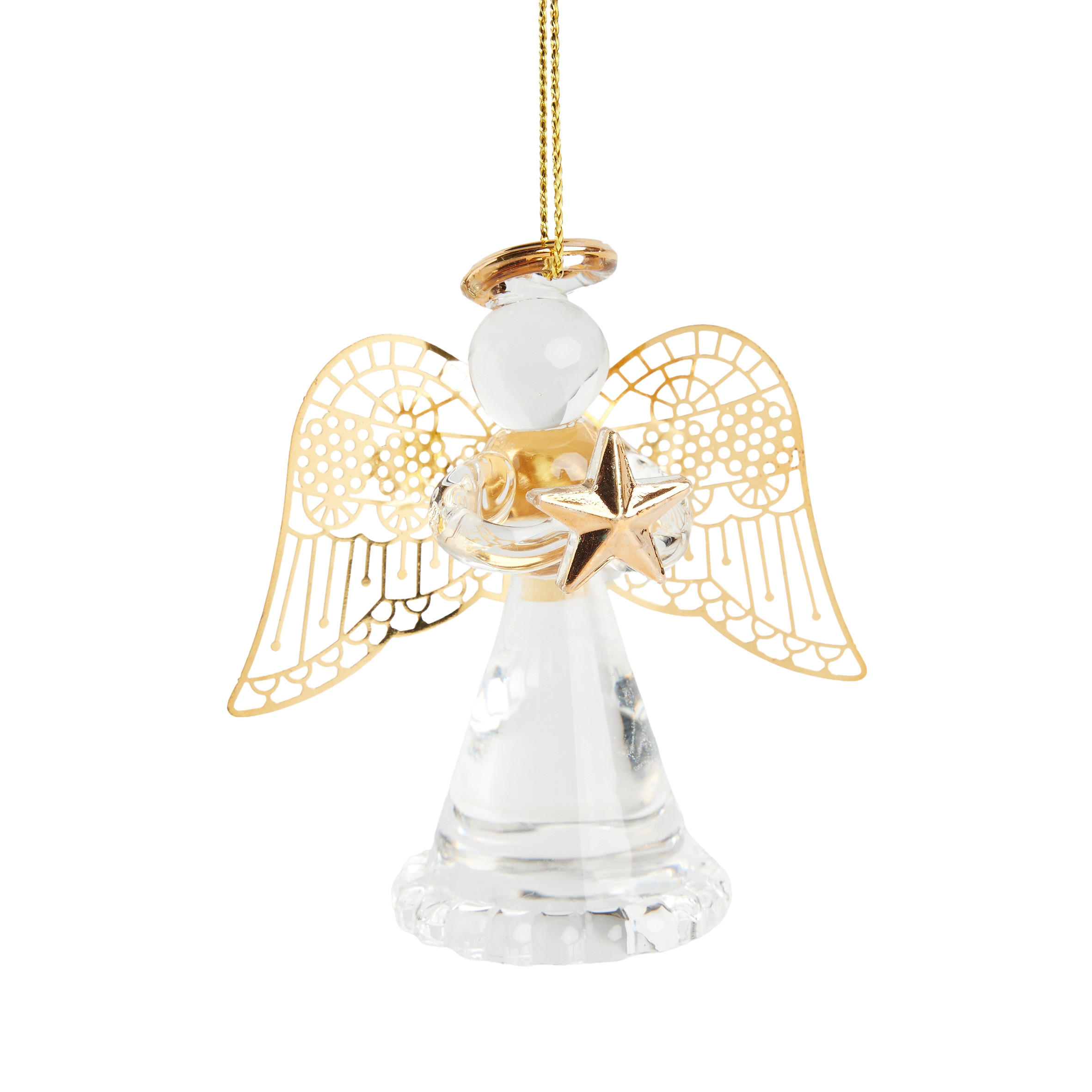 WEIHNACHTSDEKO Hängend ENGEL, 7 x 6 cm, Gold, Christbaumschmuck, Weihnachtsbaumdekoration, Christmas, Xmas - Goldfarben, Glas (4/7/6cm) - home&you