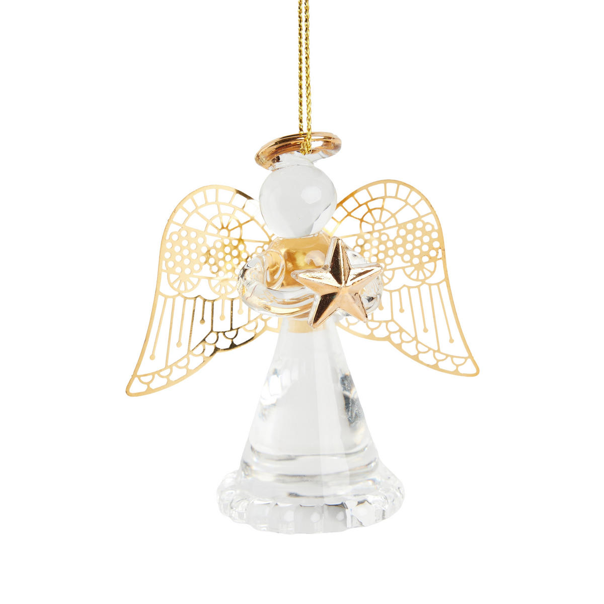 WEIHNACHTSDEKO Hängend ENGEL, 7 x 6 cm, Gold, Christbaumschmuck, Weihnachtsbaumdekoration, Christmas, Xmas - Goldfarben, Glas (4/7/6cm) - home&you