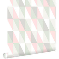 TAPETE grafische Dreiecke 53 cm x 10.05 m - Pink, Papier (53/0.1cm) - ESTAhome