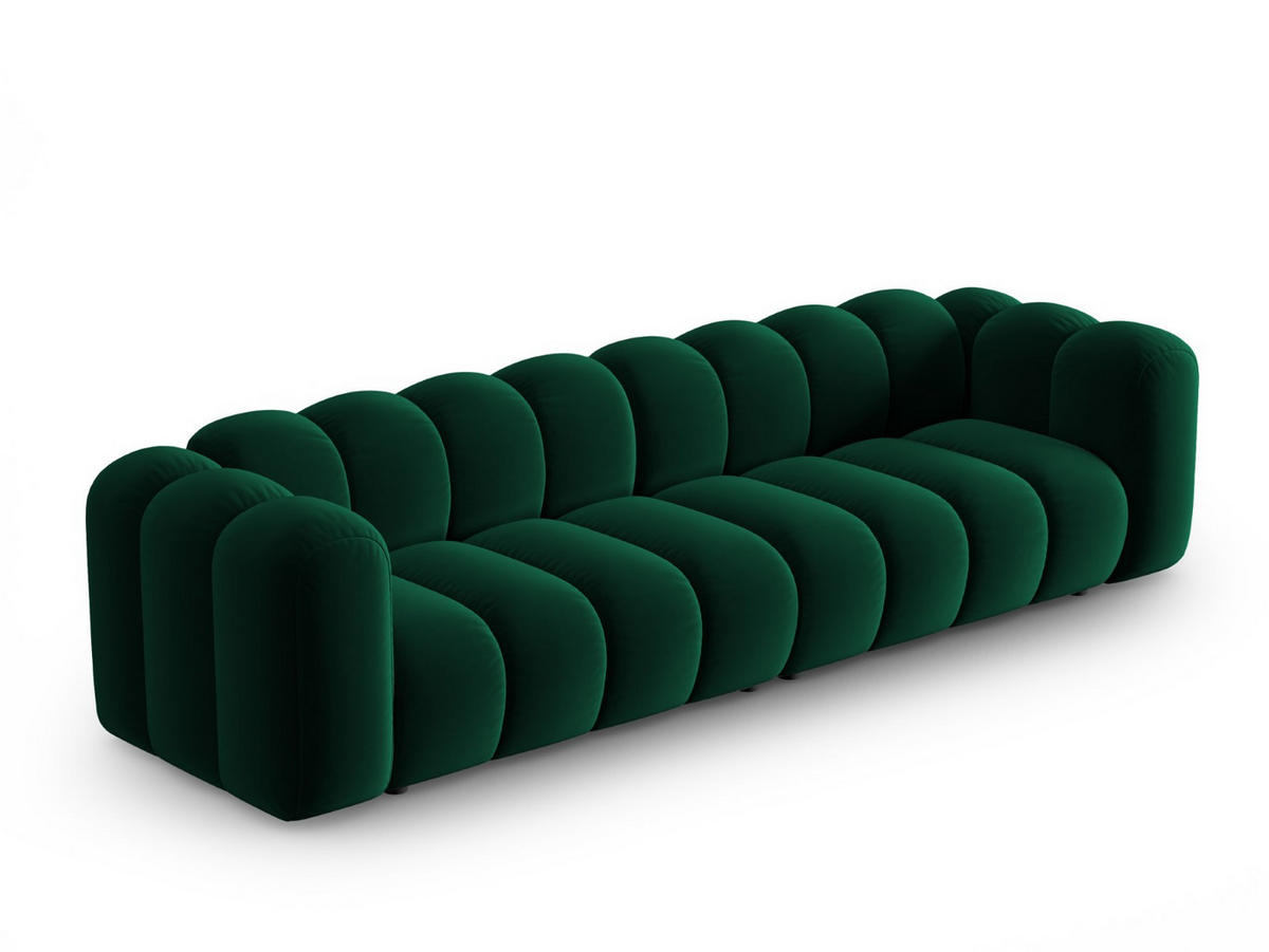 SOFA modular Lupine aus Samt flaschengrün 4 Sitzplätze - Dunkelgrün, Textil (95/70/290cm) - Micadoni