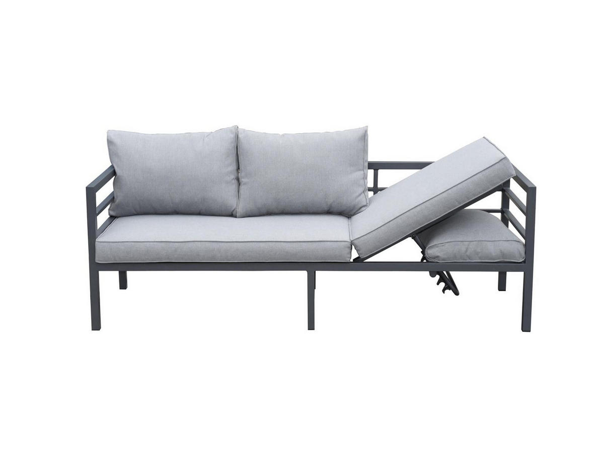 GARTENLOUNGE-SET San Menaio Grau Aluminium für 8 Personen - Grau, Kunststoff - bellavista - Home & Garden